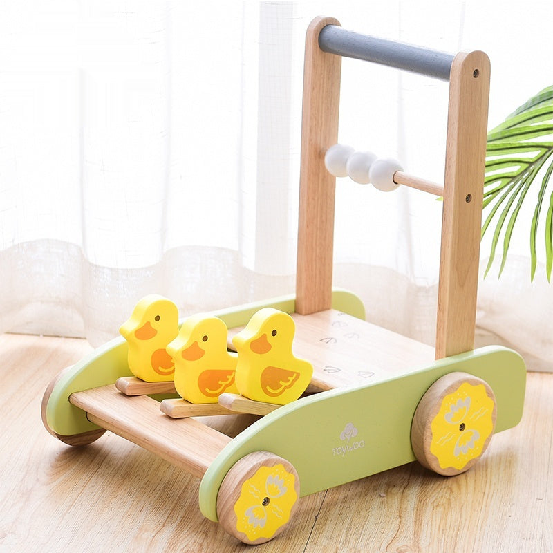 Children's Walkers Anti-baby Step-aid Anti-rollover 1-year-old Baby Stroller Push Wooden Toy