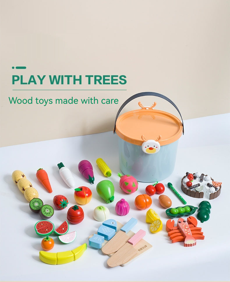Children's Walkers Anti-baby Step-aid Anti-rollover 1-year-old Baby Stroller Push Wooden Toy