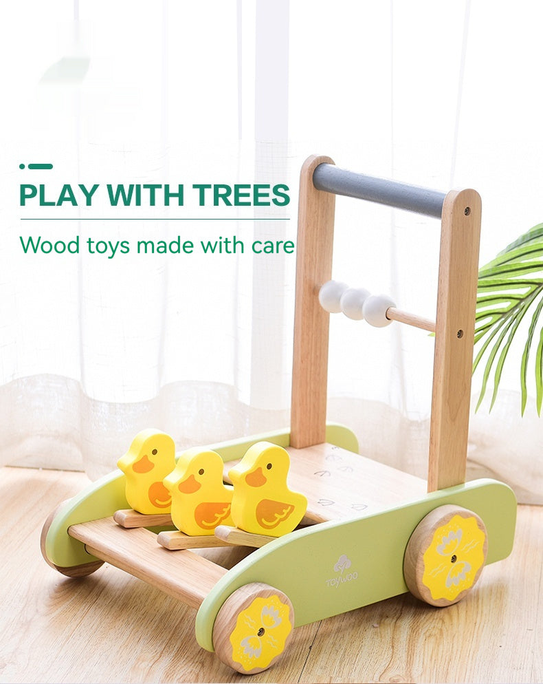 Children's Walkers Anti-baby Step-aid Anti-rollover 1-year-old Baby Stroller Push Wooden Toy