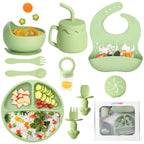 SiIicone Baby Feeding Set With Suction, 10 Pcs