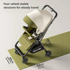 Lightweight & Foldable Baby Stroller - Reclining and Shock-Absorbing