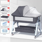 Multifunctional Baby Crib: Foldable and Adjustable