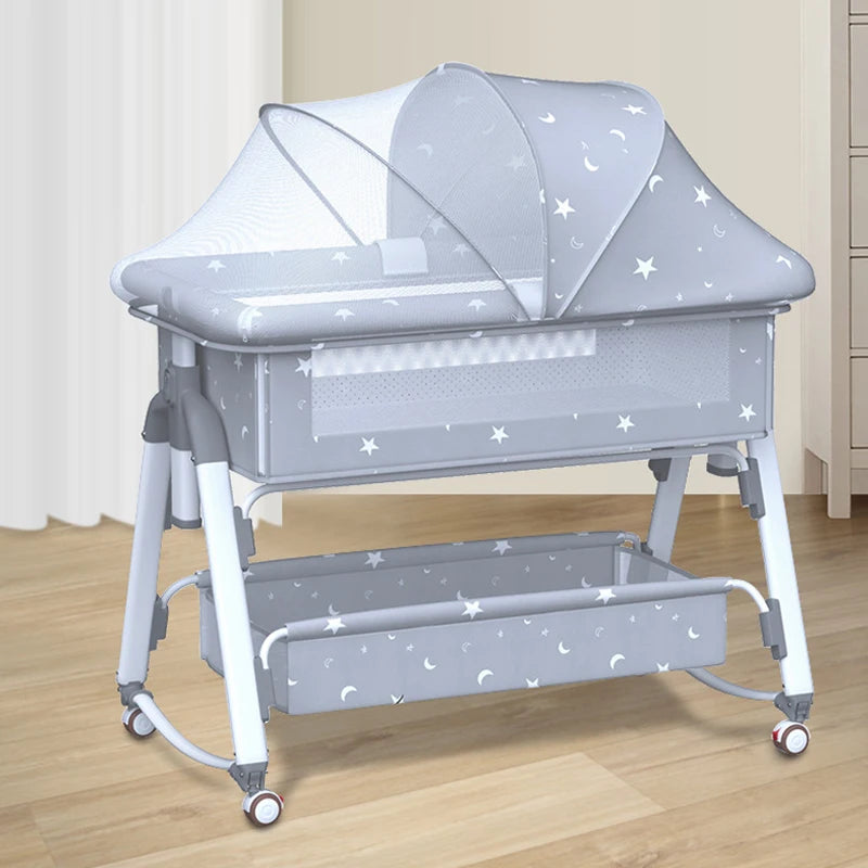 Multifunctional Baby Crib: Foldable and Adjustable