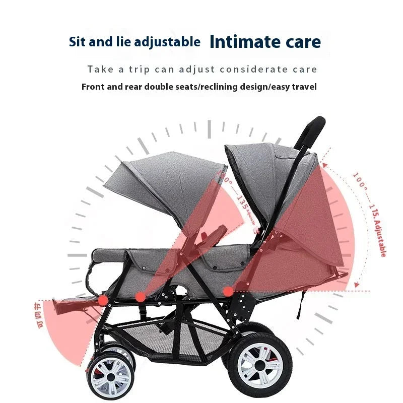 Twin strollers foldable carriage