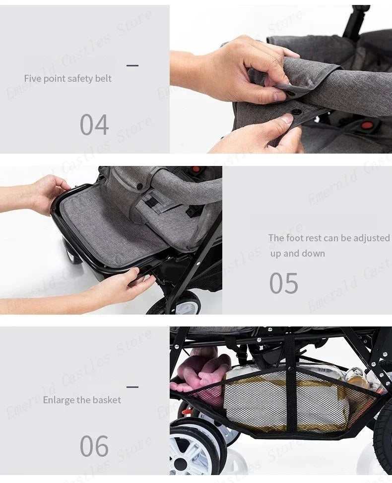Twin strollers foldable carriage