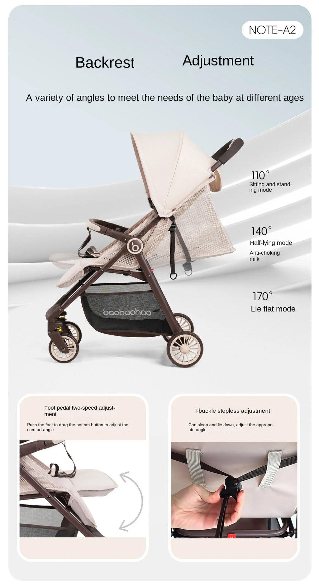 Ultra-lightweight Baby Stroller Simple Folding Shock-absorbing Wheels