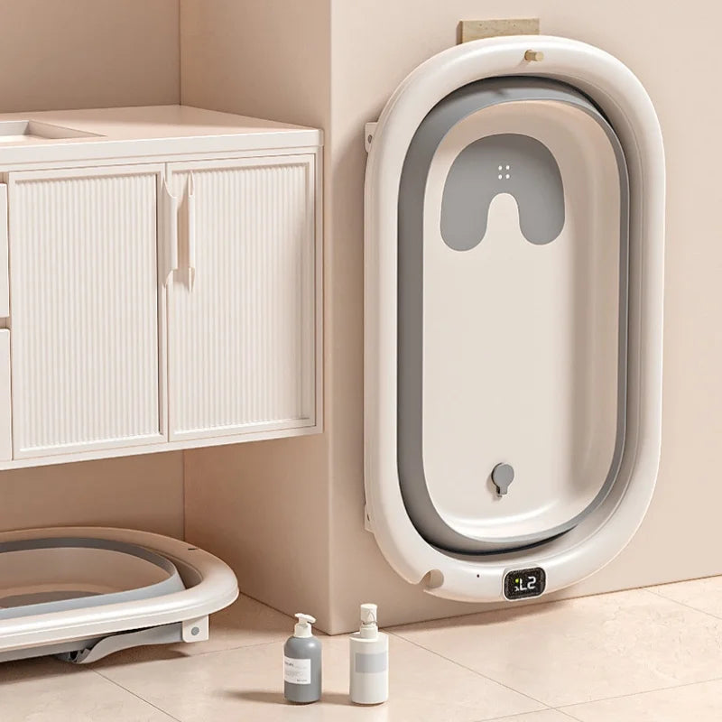 Digital Temperature-Sensing Folding Baby Bathtub