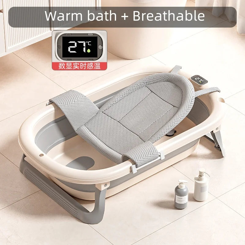 Digital Temperature-Sensing Folding Baby Bathtub