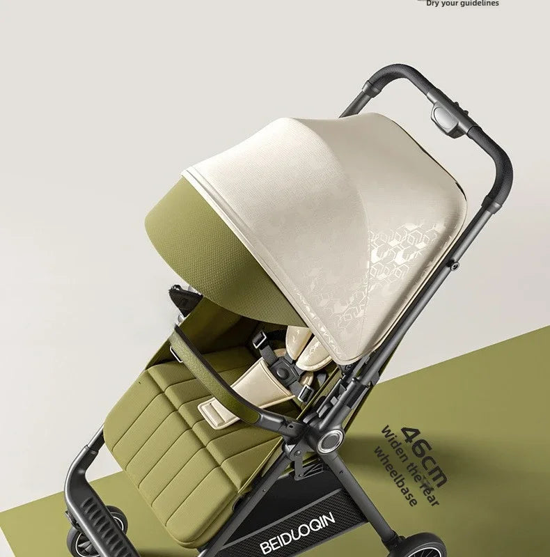 Lightweight & Foldable Baby Stroller - Reclining and Shock-Absorbing
