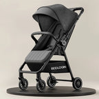 Lightweight & Foldable Baby Stroller - Reclining and Shock-Absorbing
