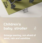 Lightweight & Foldable Baby Stroller - Reclining and Shock-Absorbing