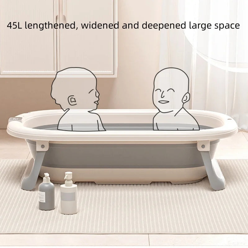 Digital Temperature-Sensing Folding Baby Bathtub