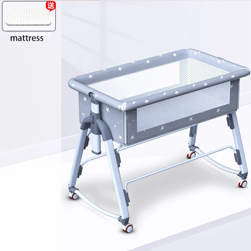 Multifunctional Baby Crib: Foldable and Adjustable