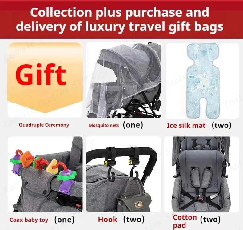 Twin strollers foldable carriage