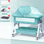 Multifunctional Baby Crib: Foldable and Adjustable