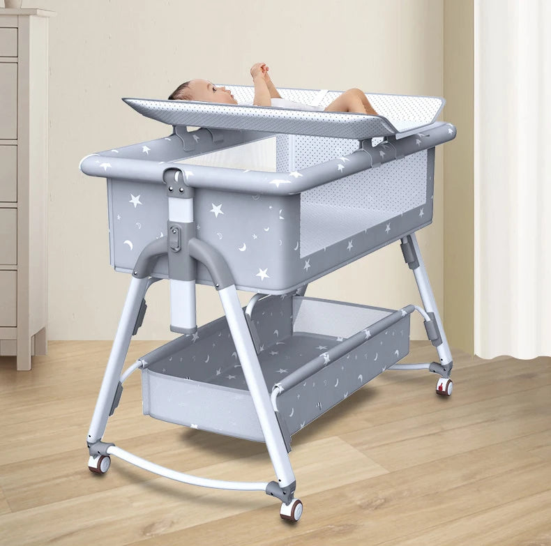 Multifunctional Baby Crib: Foldable and Adjustable