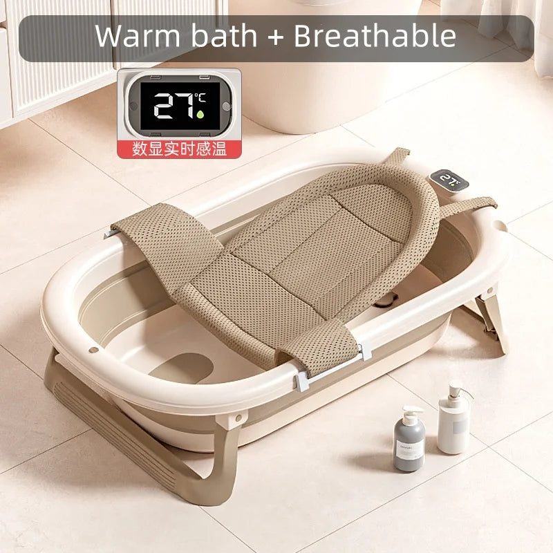Digital Temperature-Sensing Folding Baby Bathtub