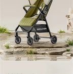 Lightweight & Foldable Baby Stroller - Reclining and Shock-Absorbing