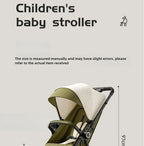 Lightweight & Foldable Baby Stroller - Reclining and Shock-Absorbing