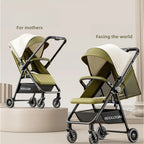 Lightweight & Foldable Baby Stroller - Reclining and Shock-Absorbing