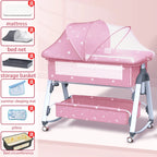 Multifunctional Baby Crib: Foldable and Adjustable
