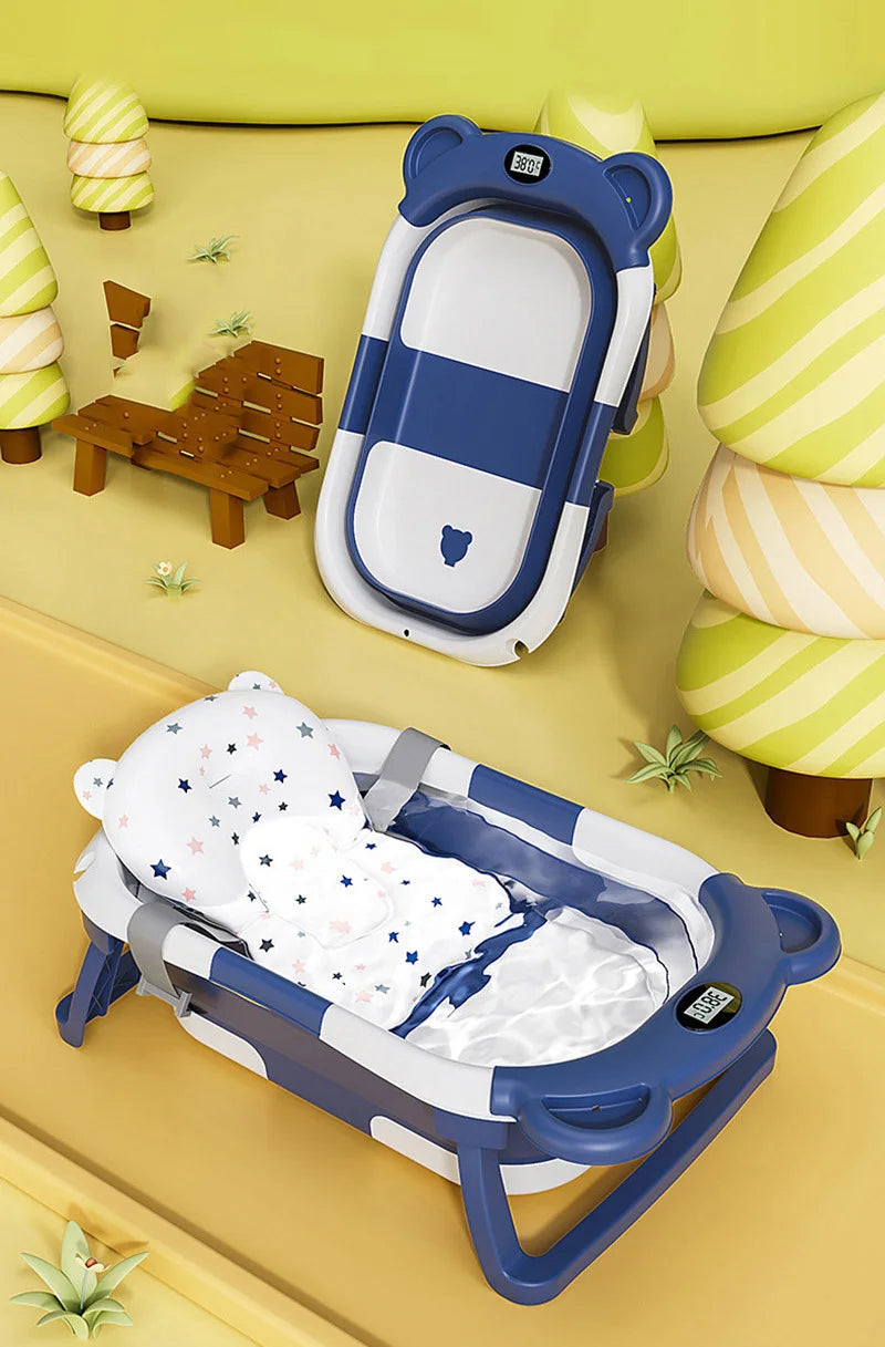 Folding Baby Bathtub with Temperature Sensor