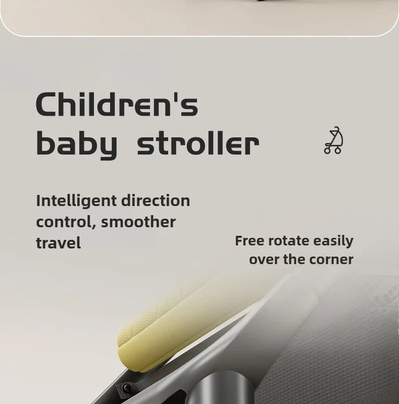 Lightweight & Foldable Baby Stroller - Reclining and Shock-Absorbing