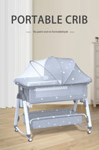 Multifunctional Baby Crib: Foldable and Adjustable