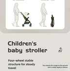 Lightweight & Foldable Baby Stroller - Reclining and Shock-Absorbing
