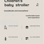 Lightweight & Foldable Baby Stroller - Reclining and Shock-Absorbing