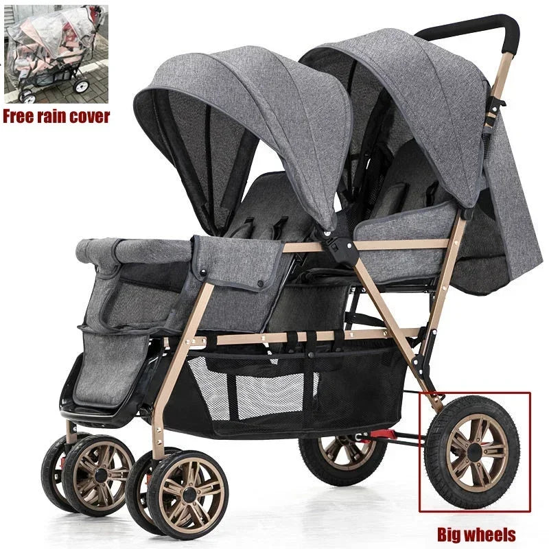Twin strollers foldable carriage