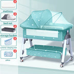 Multifunctional Baby Crib: Foldable and Adjustable