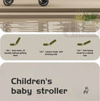 Lightweight & Foldable Baby Stroller - Reclining and Shock-Absorbing
