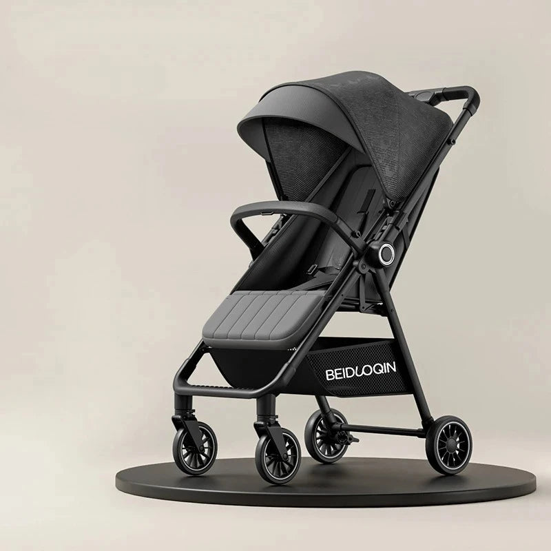 Lightweight & Foldable Baby Stroller - Reclining and Shock-Absorbing