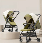 Lightweight & Foldable Baby Stroller - Reclining and Shock-Absorbing