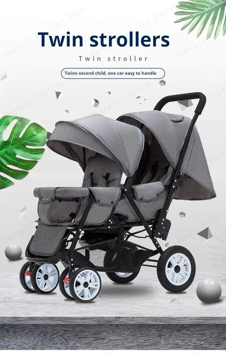 Twin strollers foldable carriage