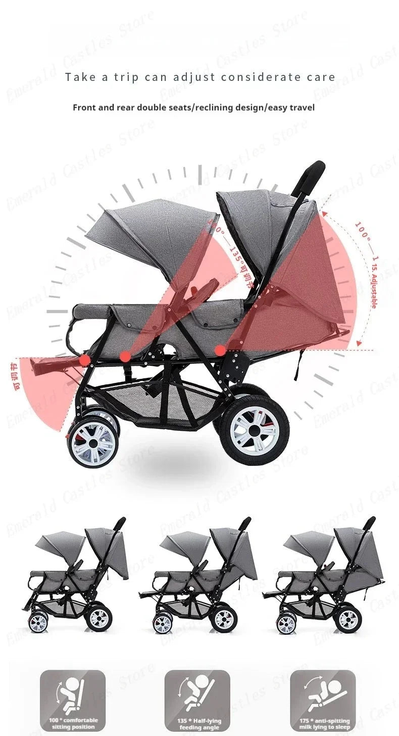 Twin strollers foldable carriage