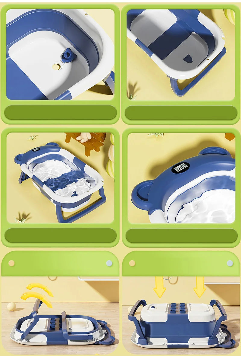 Folding Baby Bathtub with Temperature Sensor