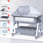 Multifunctional Baby Crib: Foldable and Adjustable