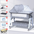 Multifunctional Baby Crib: Foldable and Adjustable