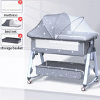 Multifunctional Baby Crib: Foldable and Adjustable