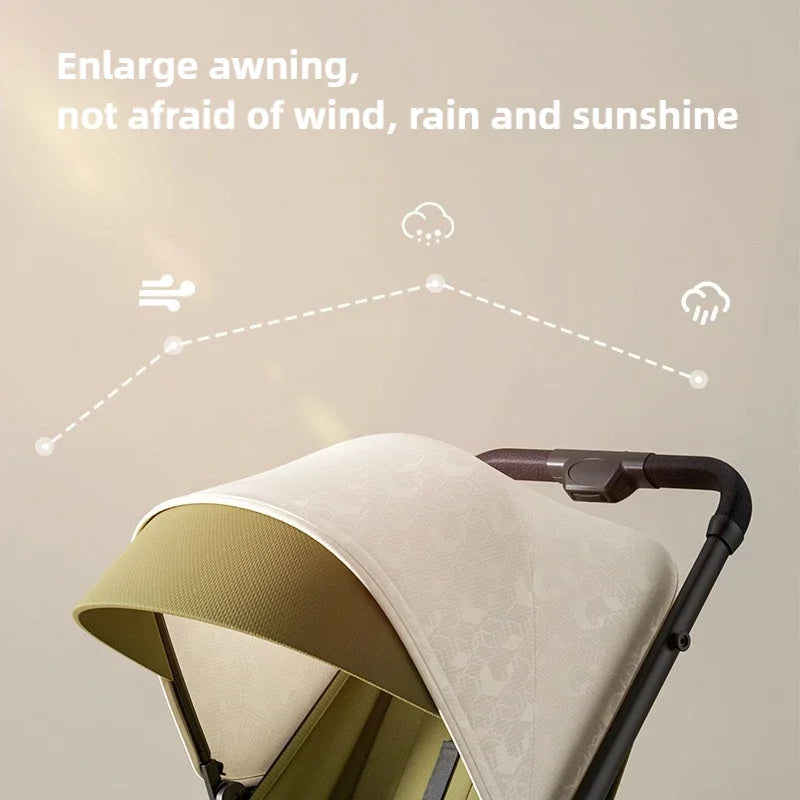 Lightweight & Foldable Baby Stroller - Reclining and Shock-Absorbing