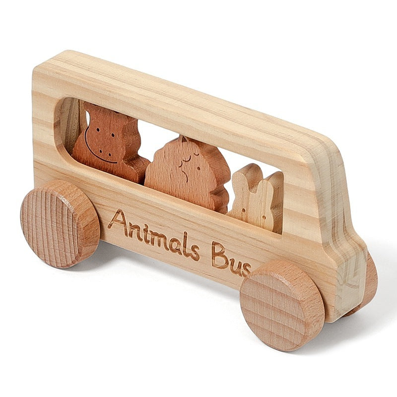 Animals Bus Wooden Educational Puzzle Toys