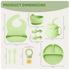 SiIicone Baby Feeding Set With Suction, 10 Pcs