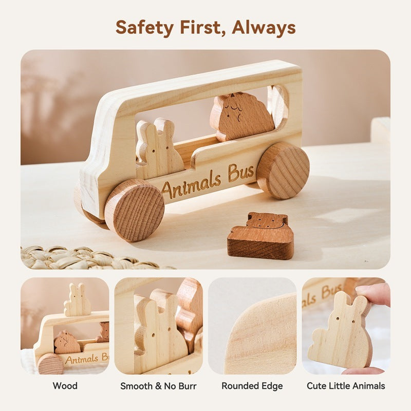 Animals Bus Wooden Educational Puzzle Toys