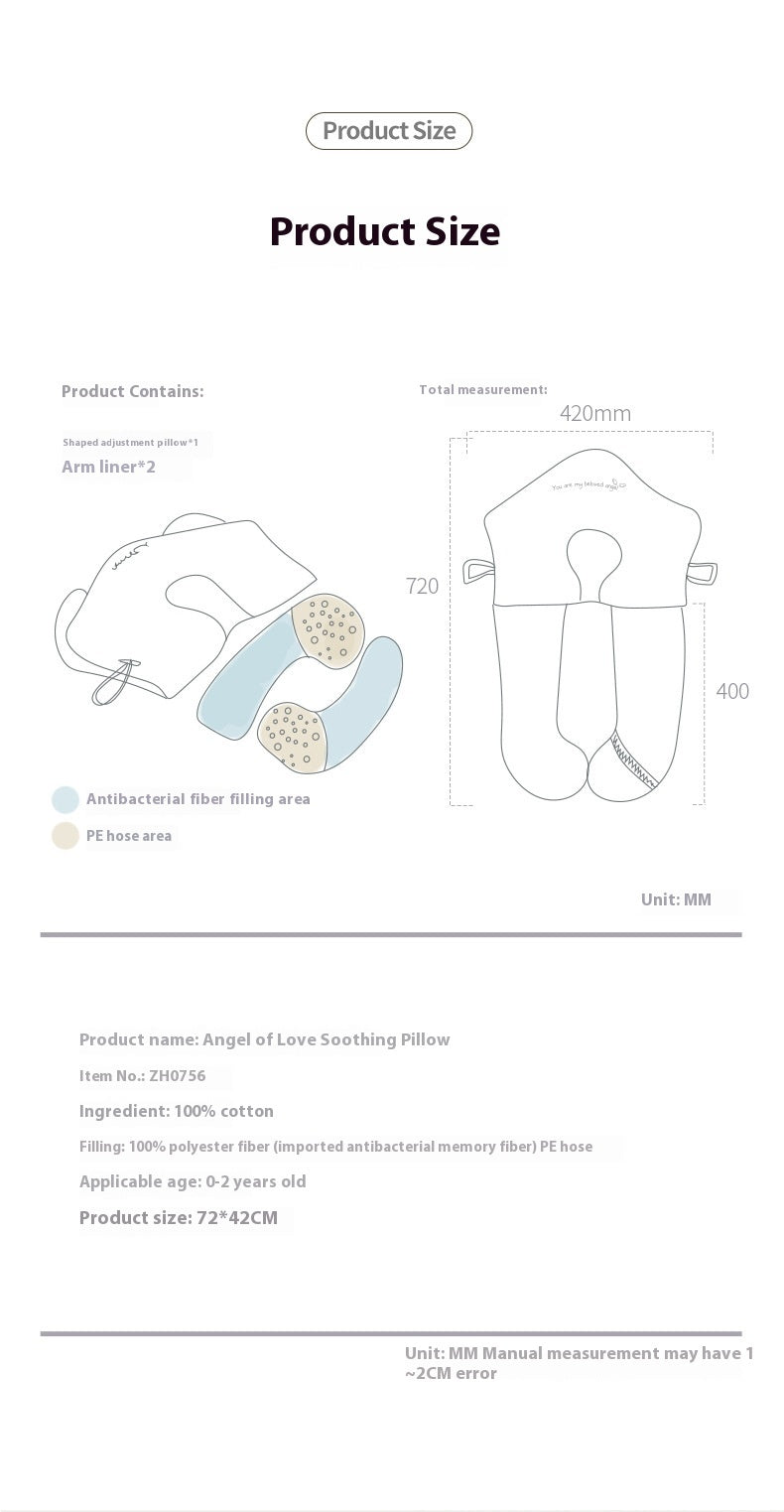 "Angel of Love" Adjustable Newborn & Infant Soothing Sleep Pillow