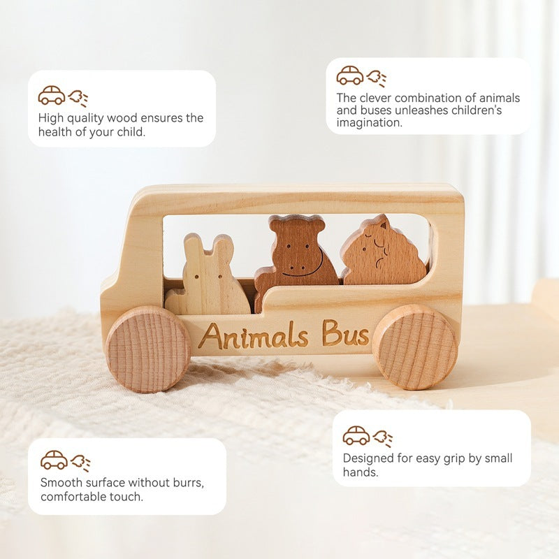 Animals Bus Wooden Educational Puzzle Toys