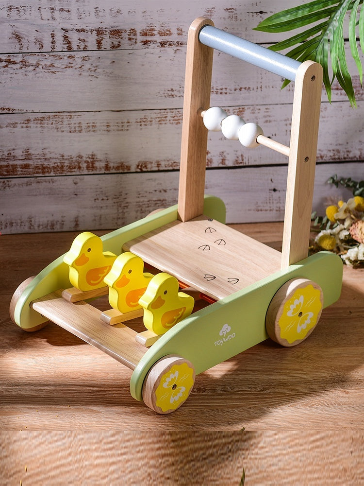 Children's Walkers Anti-baby Step-aid Anti-rollover 1-year-old Baby Stroller Push Wooden Toy